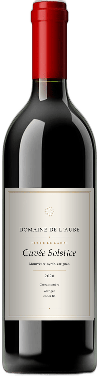Bouteille de la Cuvée Solstice, rouge de garde du Domaine de l&rsquo;Aube
